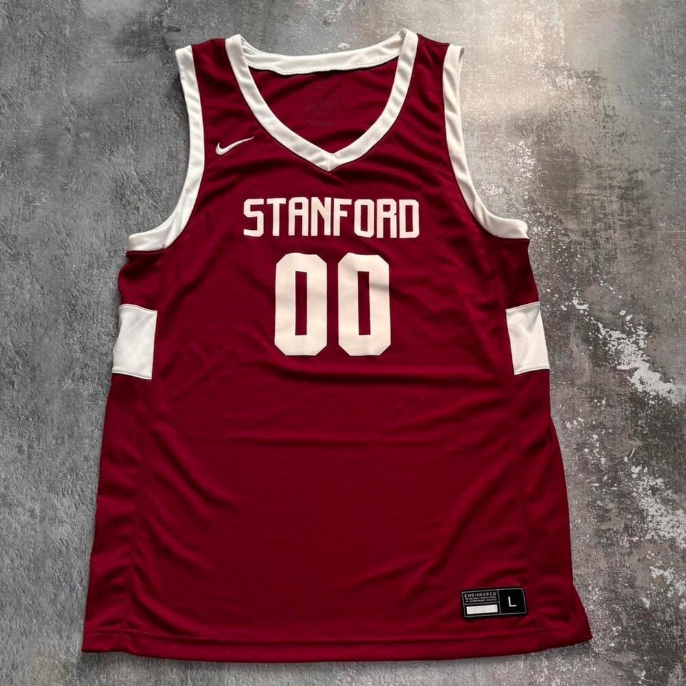 Nike Stanford Cardinals Basketball Jersey Size Large. Burgundy & White